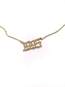Blinged Out Birth Year Necklace (GOLD)